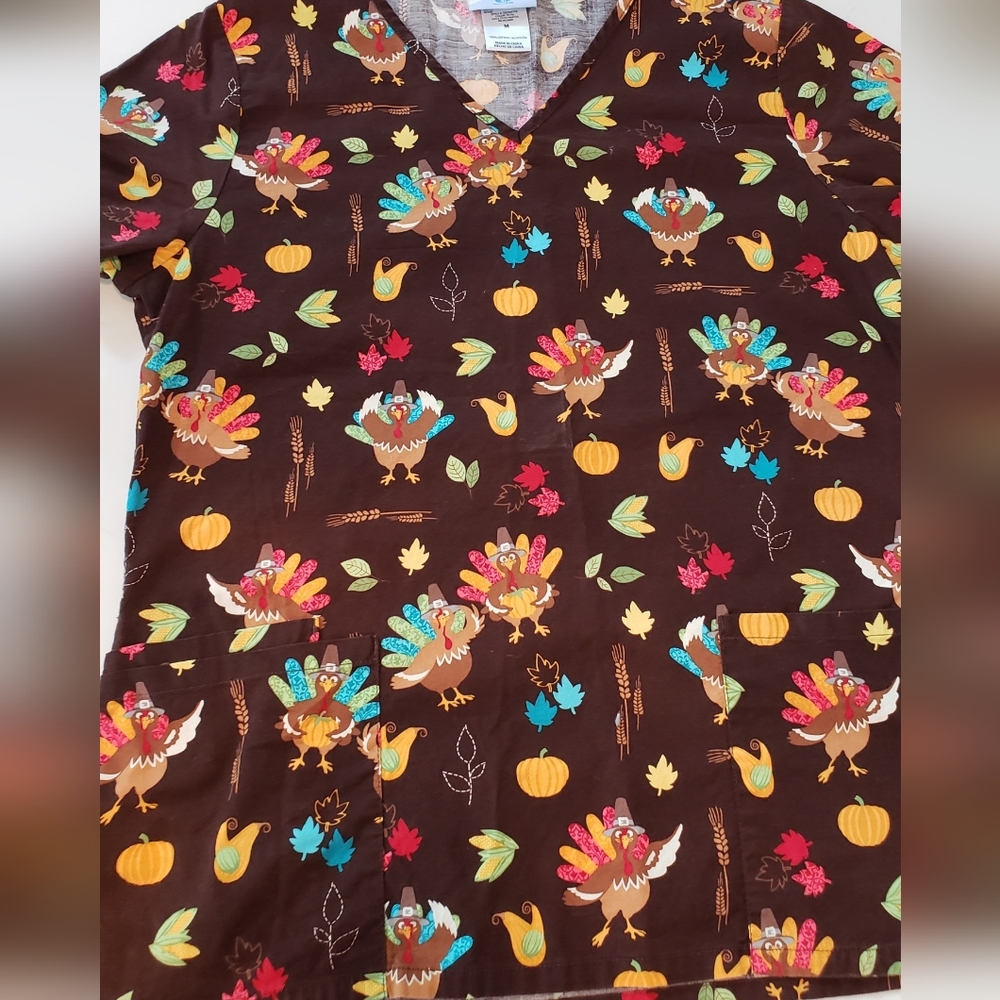 Scrubs Med Thanksgiving Turkey Holiday Statement Piece Fun Nurse Medical Field